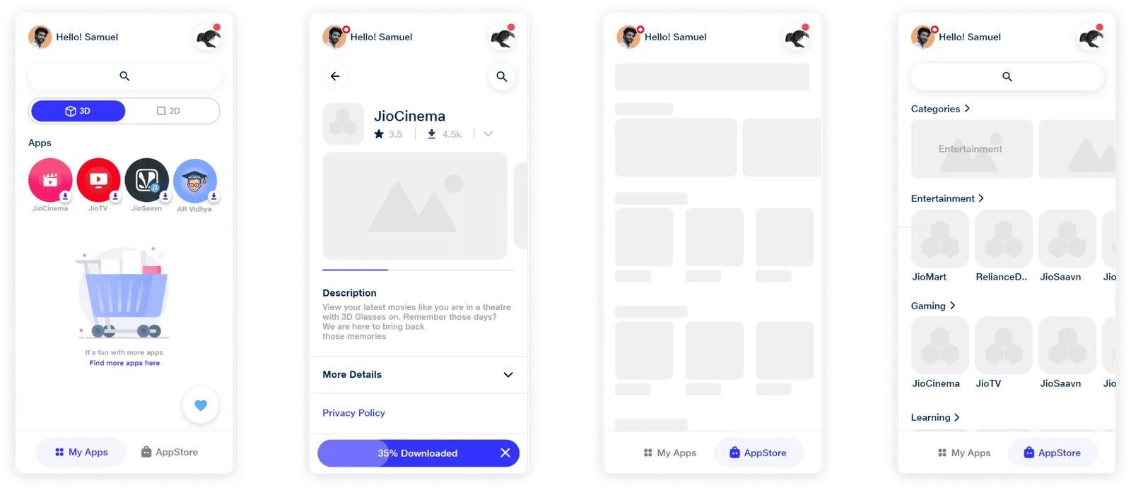 App store screens
