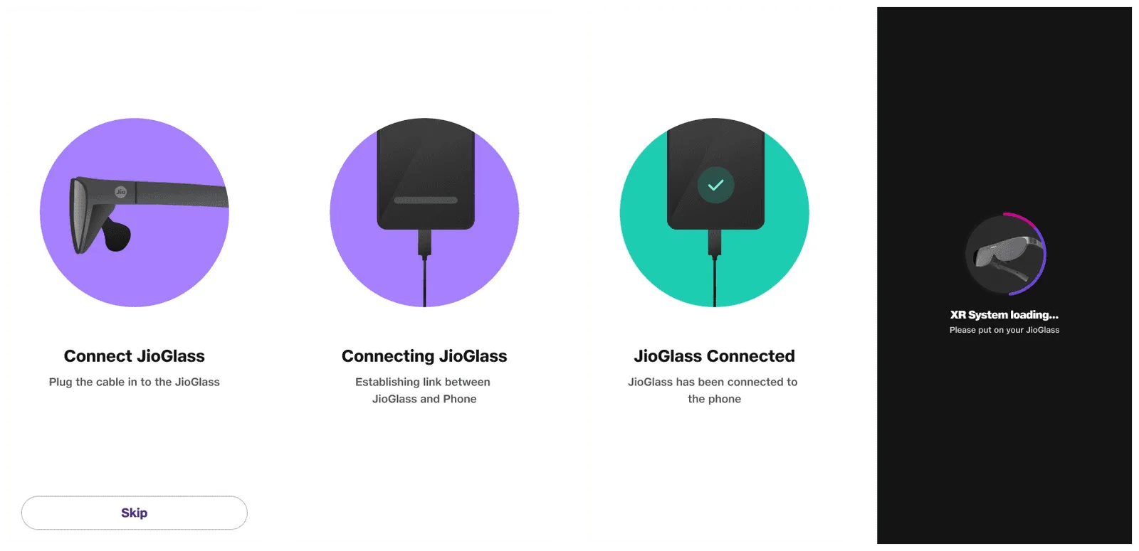 Connect JioGlass screens