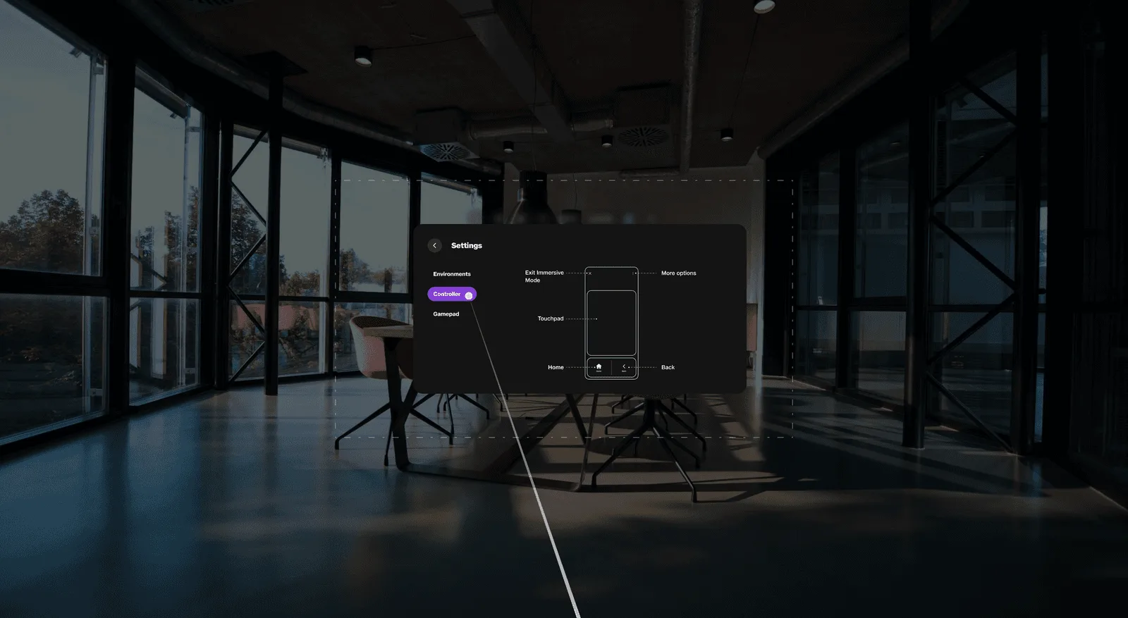 A second settings panel view