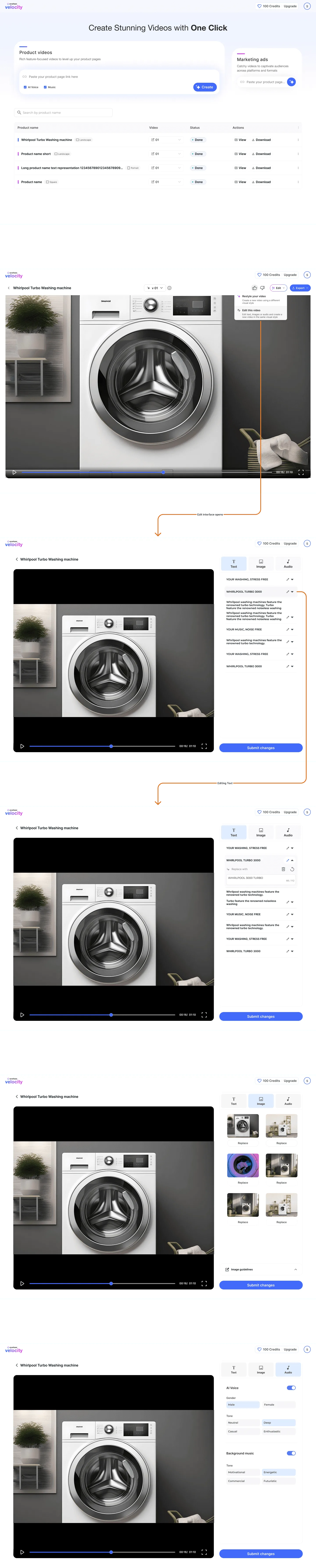 Minimal video edit interface